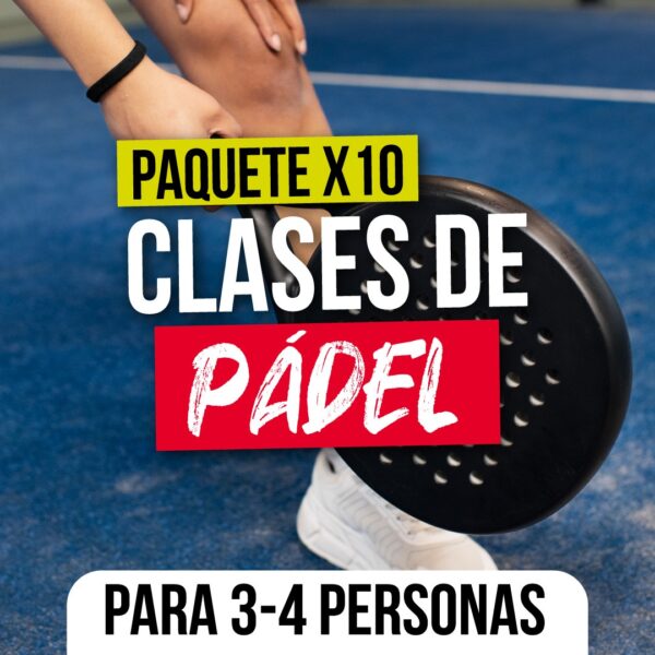 Paquete x10 clases para 3 o 4 personas